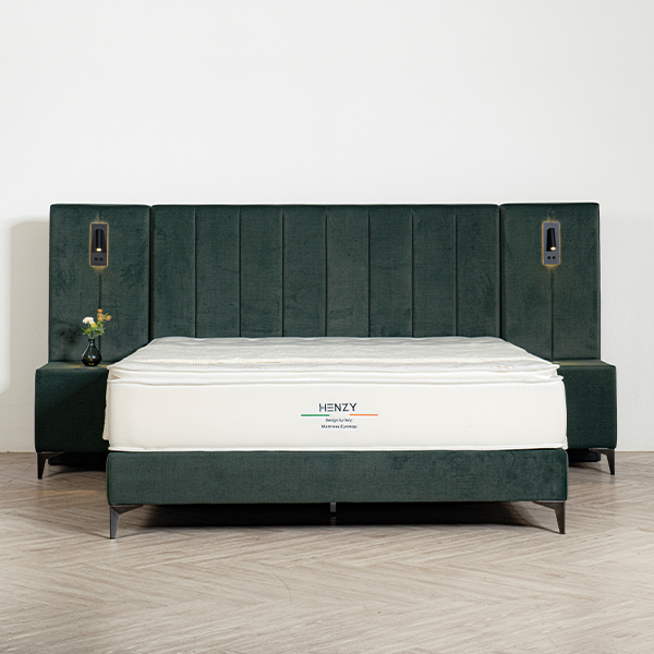 헨지디자인 올리브 침대 LK+양쪽협탁 2개+헨지 시그니처 필로우탑 매트리스 LK 세트 렌탈 상품 대표 이미지