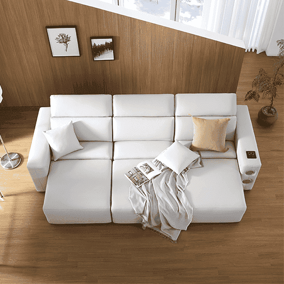 스트림 무빙 리클라이너 소파 (4인용) 핸슨코리아 스트림 무빙 리클라이너 소파 (4인용) (연그레이 or 피칸 브라운) 렌탈 상품 대표 이미지