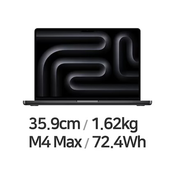 MX2K3KH/A 애플 APPLE 2025 MAC 맥북프로14 M4 Max 14core 32GPU 36GB 1TB 블랙 (MX2K3KHA) 렌탈 상품 대표 이미지