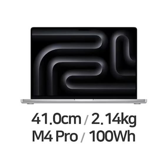 MX2T3KH/A 애플 APPLE 2025 MAC 맥북프로16 M4 Pro 14core 20GPU 24GB 512GB 실버 (MX2T3KHA) 렌탈 상품 대표 이미지