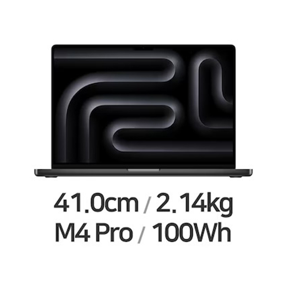 MX2X3KH/A 애플 APPLE 2025 MAC 맥북프로16 M4 Pro 14core 20GPU 24GB 512GB 블랙 (MX2X3KHA) 렌탈 상품 대표 이미지
