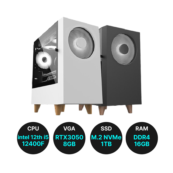 WG-124C16G1T35 위더스컴퓨터 위드게임 PC 데스크탑 (블랙 or 화이트) (WG-124C16G1T35) 렌탈 상품 대표 이미지