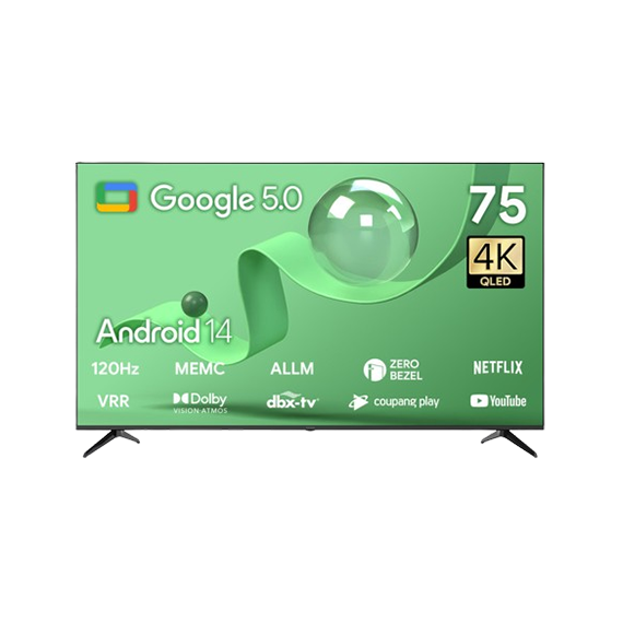 렌탈(소유권이전) 더함 스마트 구글 5.0 OS 안드로이드 14 QLED 75인치 120Hz (UA751QLED) (스탠드 or 벽걸이형) UA751QLED 렌탈 상품 대표 이미지