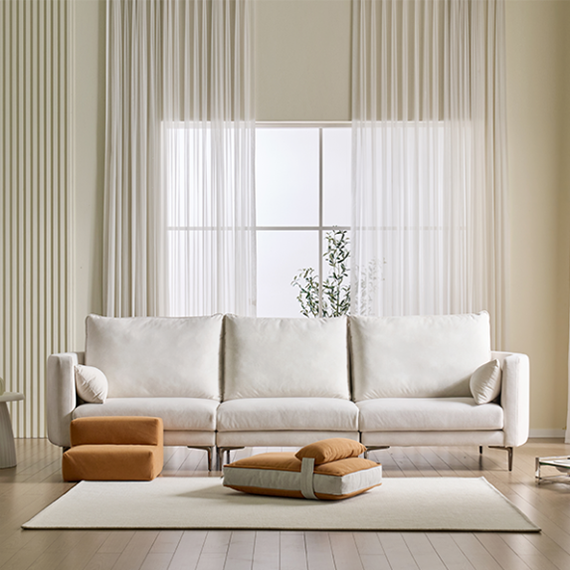 렌탈(소유권이전) 헨지디자인 레오 4인 일자형 소파 (펫 베드 + 펫 스텝퍼 SET) 레오 4인 일자형 소파 SET 렌탈 상품 대표 이미지