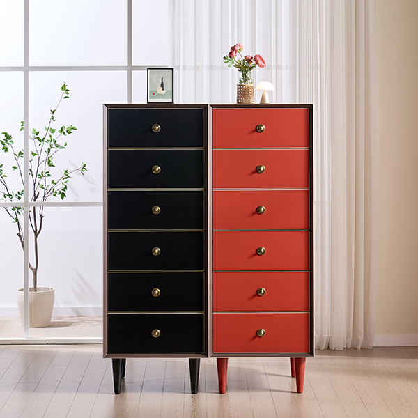 플레르 서랍장 SET (블랙_레드) 헨지디자인 플레르 6단 서랍장 2개 SET (블랙+레드) 렌탈 상품 대표 이미지
