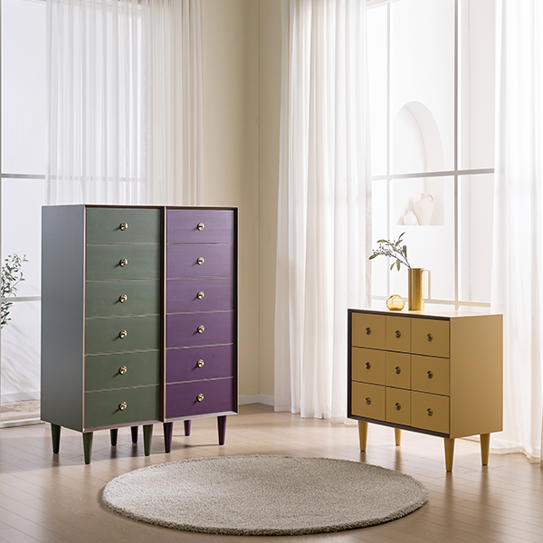 플레르 서랍장 2개 (레드_블랙)_콘솔 1개(블랙) 헨지디자인 플레르 6단 서랍장 2개 (레드+블랙) + 플레르 콘솔 1개 (블랙) 렌탈 상품 이미지