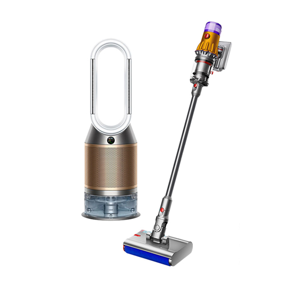 렌탈(소유권이전) (보람피플 올인원598 3구좌) 다이슨 물걸레 무선청소기 V12S 디텍트슬림 서브마린 옐로니켈+다이슨 휴미디파이 + 쿨 가습 공기청정기 PH-2 De-Nox 화이트골드 상조가전 V12S_PH-2 De-Nox_3구좌 렌탈 상품 대표 이미지