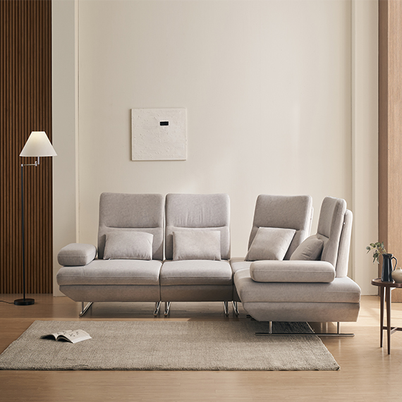 렌탈(소유권이전) (보람피플 올인원598 3구좌) 라클라우드 그랑블 스윙 기능성 패브릭 4인 코너형 소파 (아이보리 or 라이트그레이) 상조가전 그랑블 코너형 4인_3구좌 렌탈 상품 대표 이미지