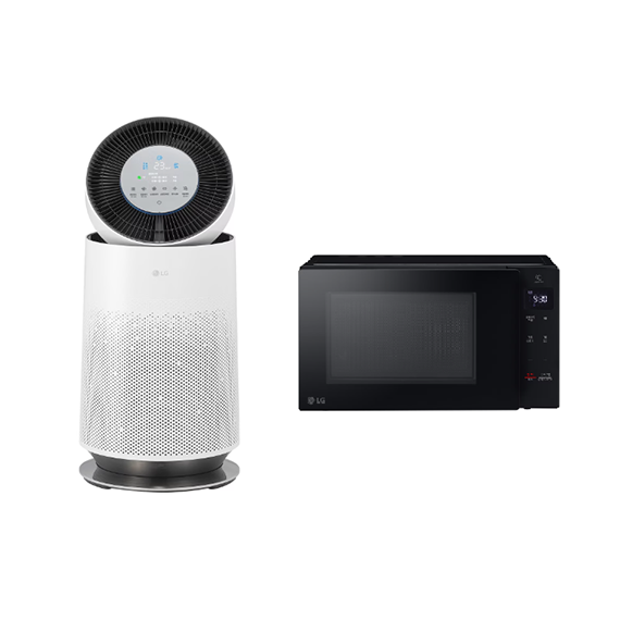 AS195DWWA_MW20CDN_1구좌 (보람피플 올인원598 1구좌) LG 퓨리케어 360˚ 공기청정기 플러스 18평형+LG 전자레인지 20L 상조가전 렌탈 상품 대표 이미지