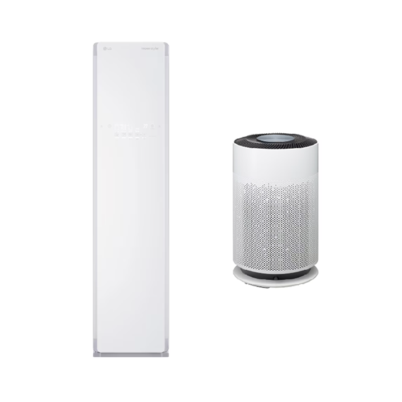 렌탈(소유권이전) (보람피플 올인원598 2구좌) LG 스타일러(3벌+바지 1벌)+LG 퓨리케어 360˚ 공기청정기 Hit 상조가전 S3TF_AS153HWWC_2구좌 렌탈 상품 대표 이미지