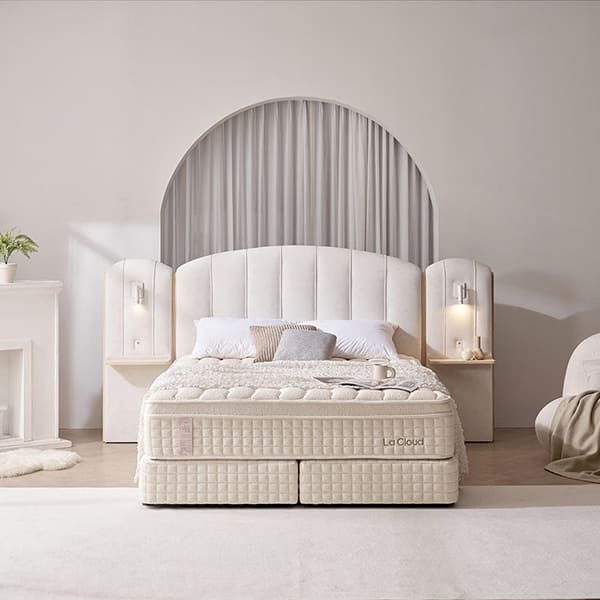 렌탈(소유권이전) (보람피플 올인원598 2구좌) 라클라우드 라르테 프리미엄 침대 프레임+매트리스 세트_아이보리(SS) 상조가전 아이보리(SS) 라르테 침대세트_2구좌 렌탈 상품 대표 이미지