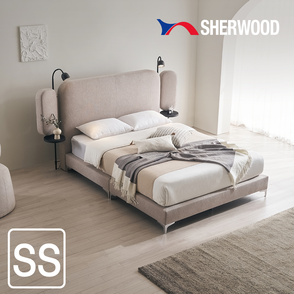 쉐우드 클루아 평상형 LED 패브릭 침대 프레임 SS (슈퍼싱글) (애쉬브라운 or 그레이) 렌탈 상품 대표 이미지