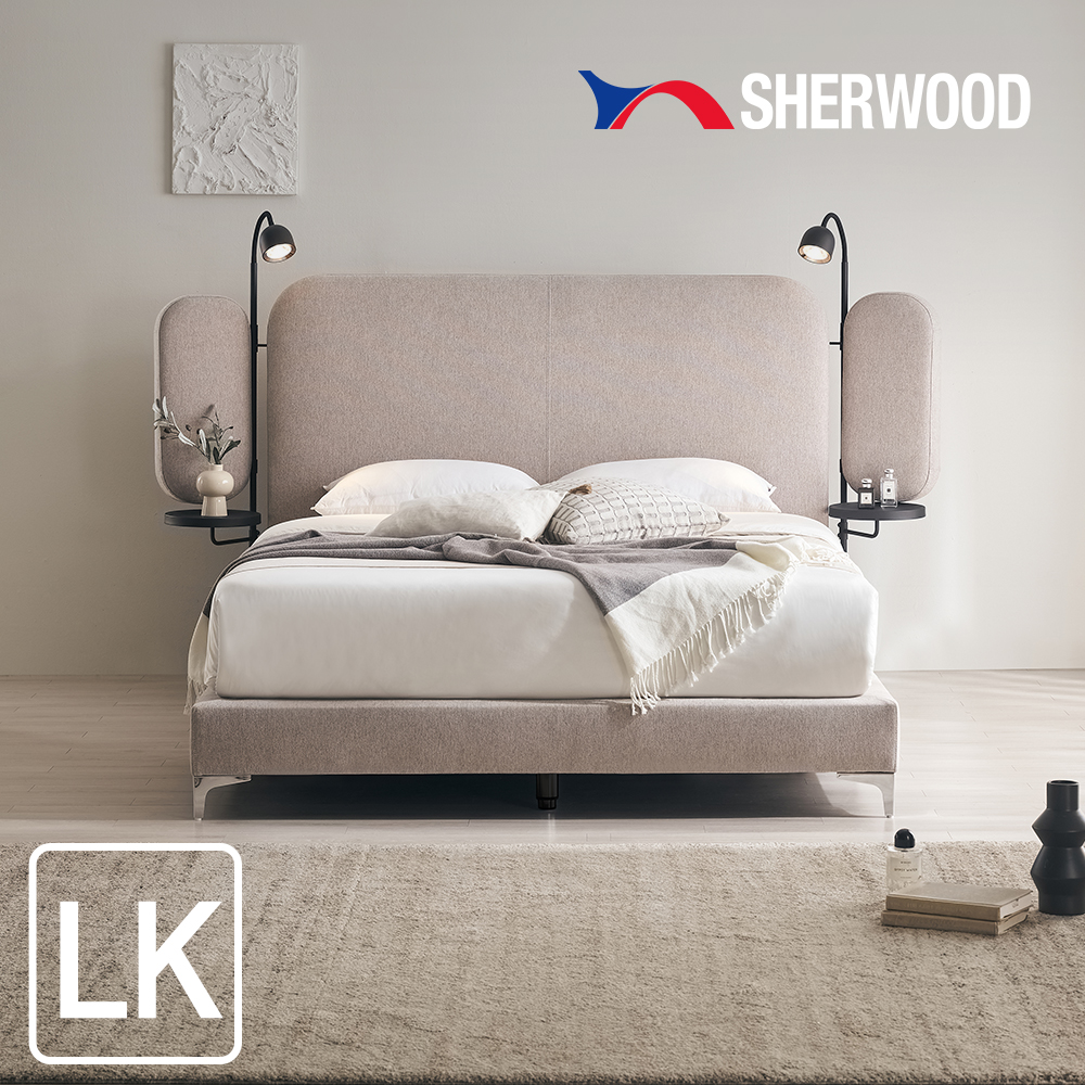 쉐우드 클루아 평상형 LED 패브릭 침대 프레임 LK (라지킹) (애쉬브라운 or 그레이) 렌탈 상품 대표 이미지