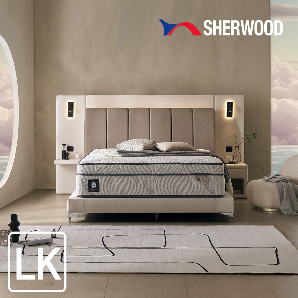 쉐우드 드리엘 호텔 평상형 LED 패브릭 침대 프레임 LK (라지킹) + 협탁(택1) 렌탈 상품 대표 이미지