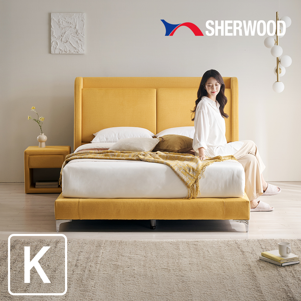 쉐우드 루아벨 평상형 LED 패브릭 침대 프레임 K (킹) + 협탁 렌탈 상품 대표 이미지