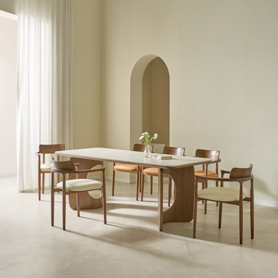 로엔 4인 1800 식탁 SET 헨지디자인 로엔 4인 포세린 식탁 1800 세트 (의자4) 렌탈 상품 이미지