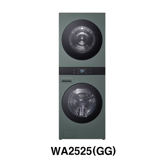 WA2525GGZF 6개월_LG케어 LG 트롬 AI 오브제컬렉션 워시타워 25kg+25kg 네이처그린 (WA2525GGZF) 6개월 방문관리 렌탈 상품 대표 이미지