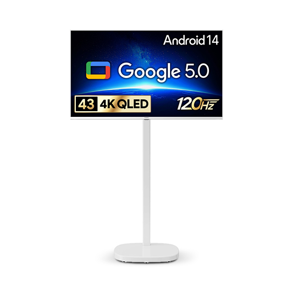 렌탈(소유권이전) 더함 CHIQ 스마트 구글 5.0 OS 안드로이드 14 FHD QLED 43인치 화이트 베젤 이동형스탠드 (G434QW-5.0-삼텐바이미) G434QW-5.0-삼텐바이미 렌탈 상품 대표 이미지
