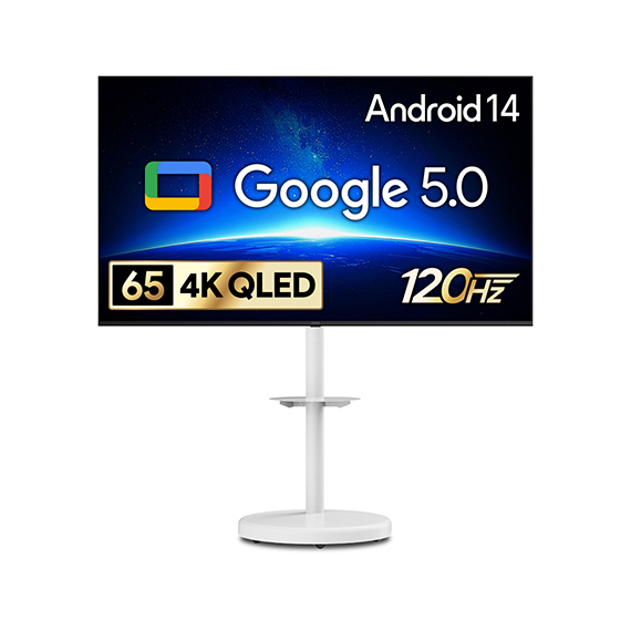 렌탈(소유권이전) 더함 스마트 구글 5.0 OS 안드로이드 14 QLED 65인치 이동형스탠드 (G654Q-5.0-삼텐바이미) G654Q-5.0-삼텐바이미 렌탈 상품 대표 이미지