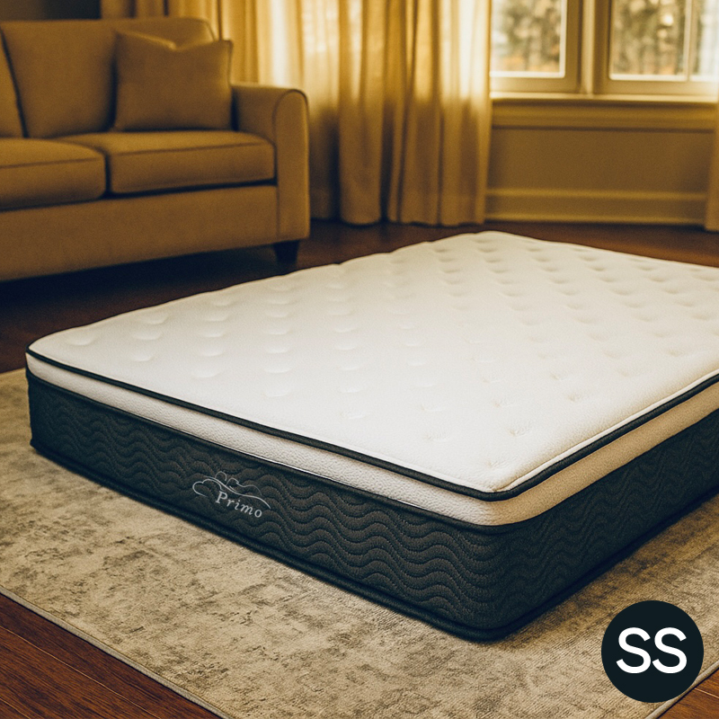 PR330-1_SS_1구좌 (보람피플 올인원598 1구좌) 프리모 매트리스 슈퍼싱글SS PR330-1 SS + 패브릭 프레임 베이직 상조가전 렌탈 상품 이미지