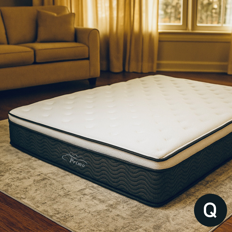 PR330-1_Q_1구좌 (보람피플 올인원598 1구좌) 프리모 매트리스 퀸Q PR330-1 Q + 패브릭 프레임 베이직 상조가전 렌탈 상품 이미지