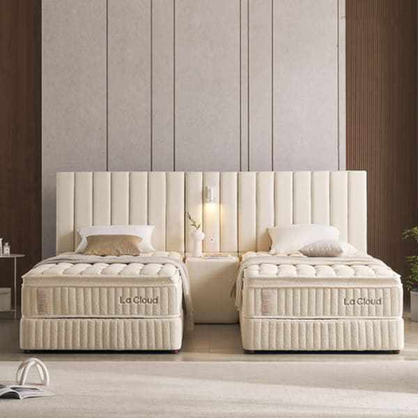 루즈노 침대세트(트윈) 라클라우드 루즈노 프리미엄 침대 프레임 + 매트리스 + 패널세트 (트윈) (아이보리 or 그레이) 렌탈 상품 대표 이미지